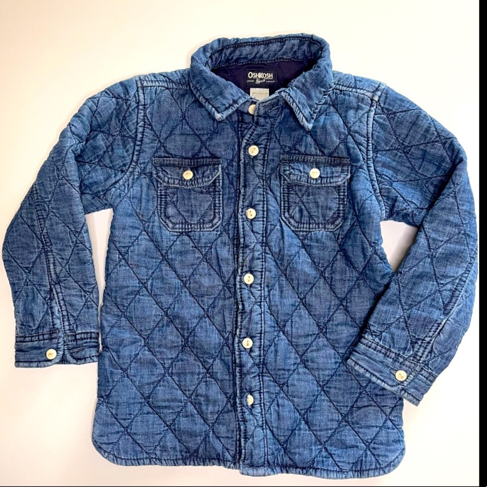 Boys Denim Quilted Shirt Jacket